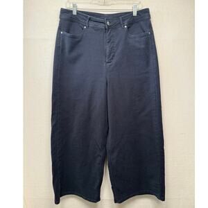 Calia by Carrie Navy Blue High Rise Wide Leg Crop Pants, Size 14